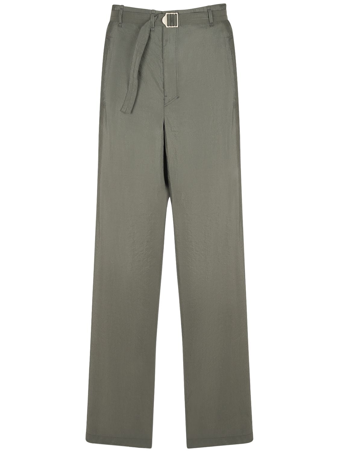 Lemaire Seamless Silk Blend Pants W/belt In Grey