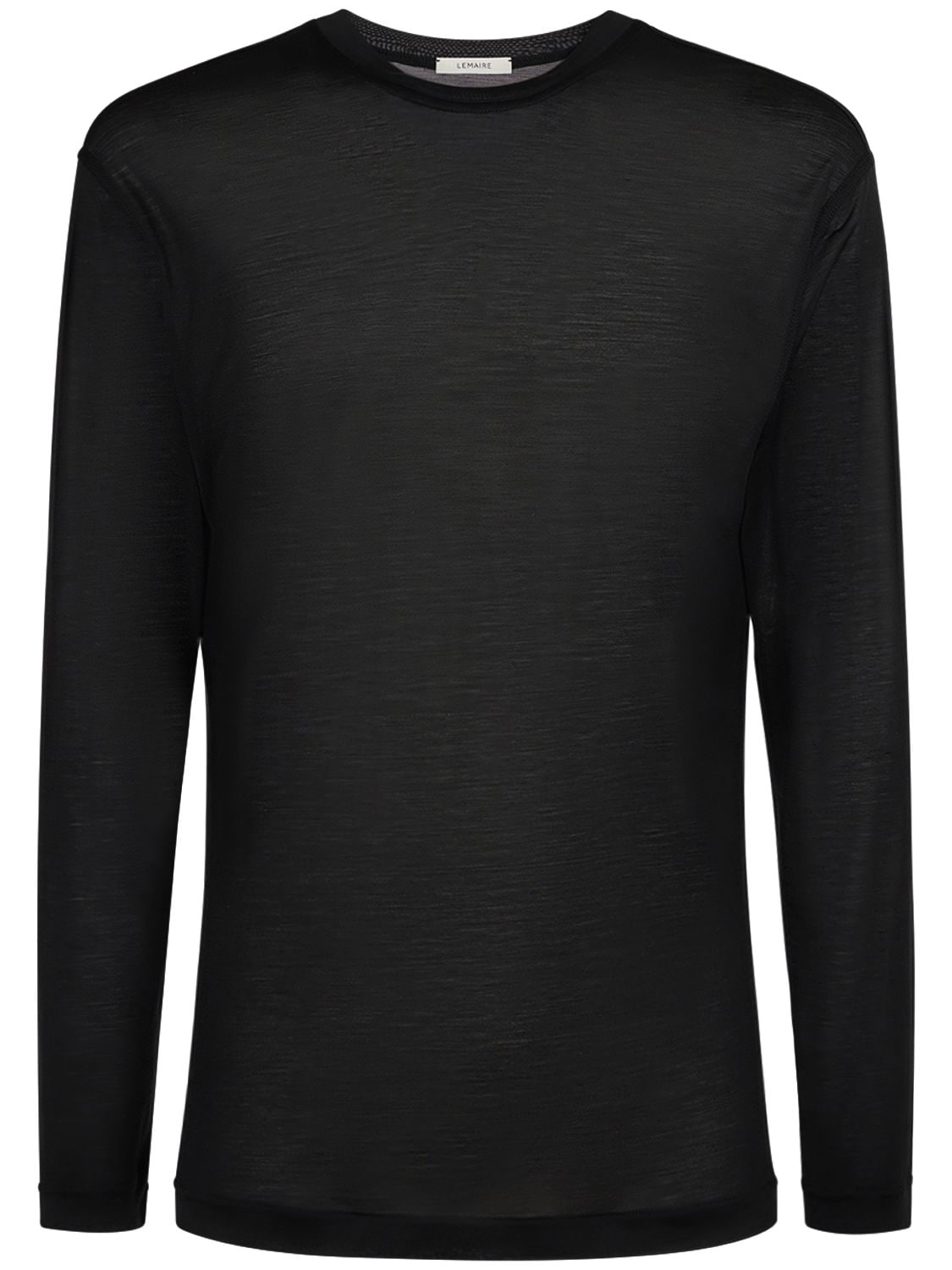 Lemaire Soft Silk Long Sleeve T-shirt In Black