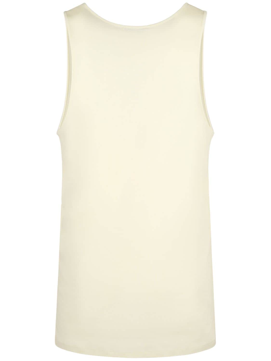 Shop Lemaire Cotton Rib Tank Top In Yellow