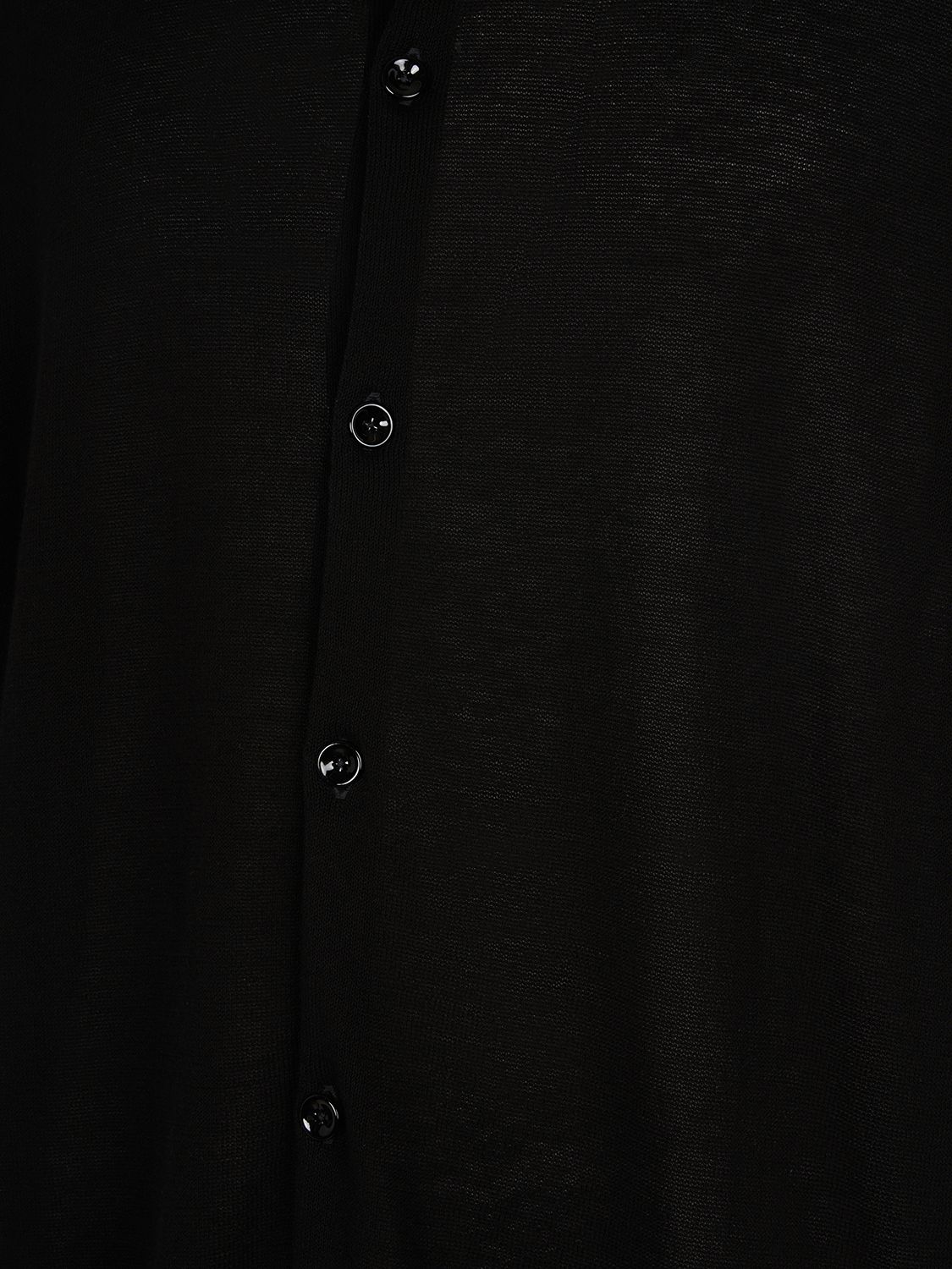 Shop Lemaire Cotton Knit S/s Polo Shirt In Black