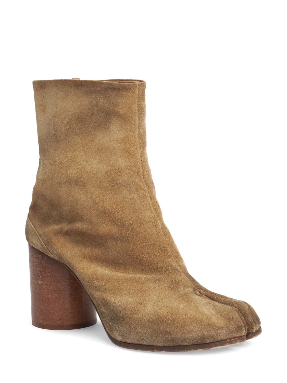 Shop Maison Margiela 80mm Tabi Suede Ankle Boots In Light Brown
