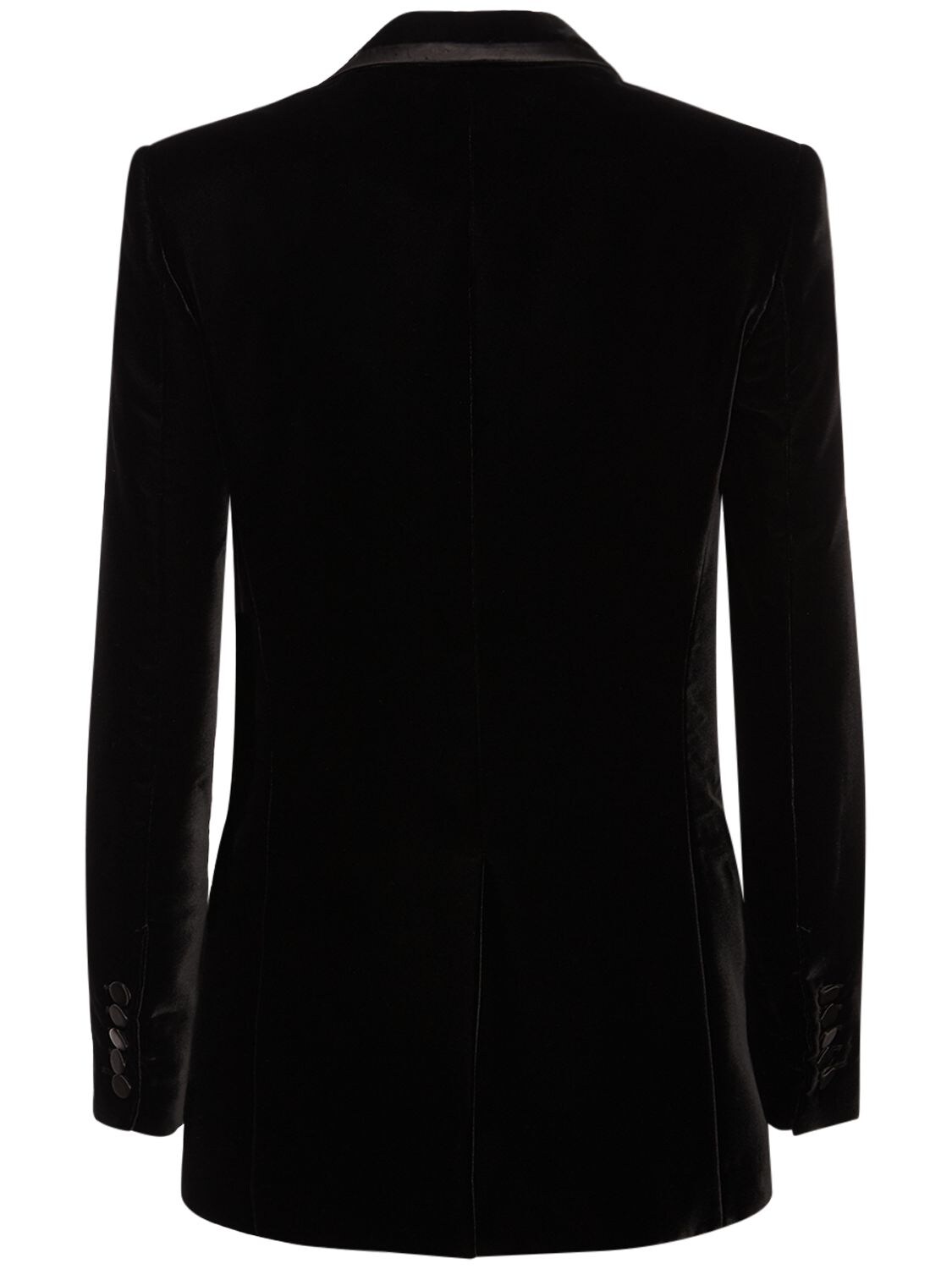Shop Tom Ford Velvet Single Breast Jacket W/ Silk Trim In Black