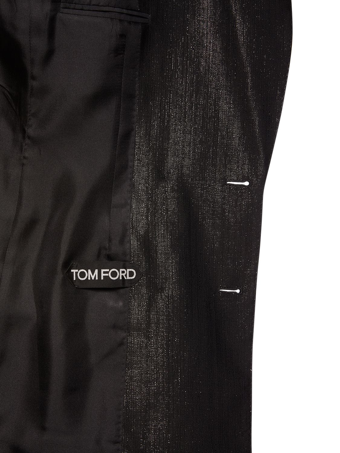 Shop Tom Ford Lurex Wool Blend Jacket In Black