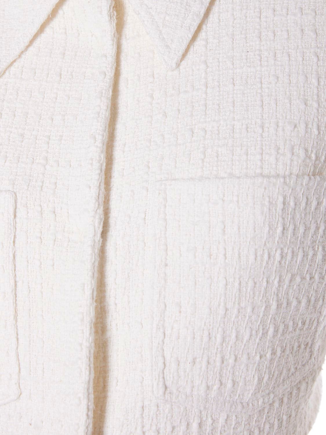 Shop Alessandro Vigilante Cropped Tweed Blazer In White