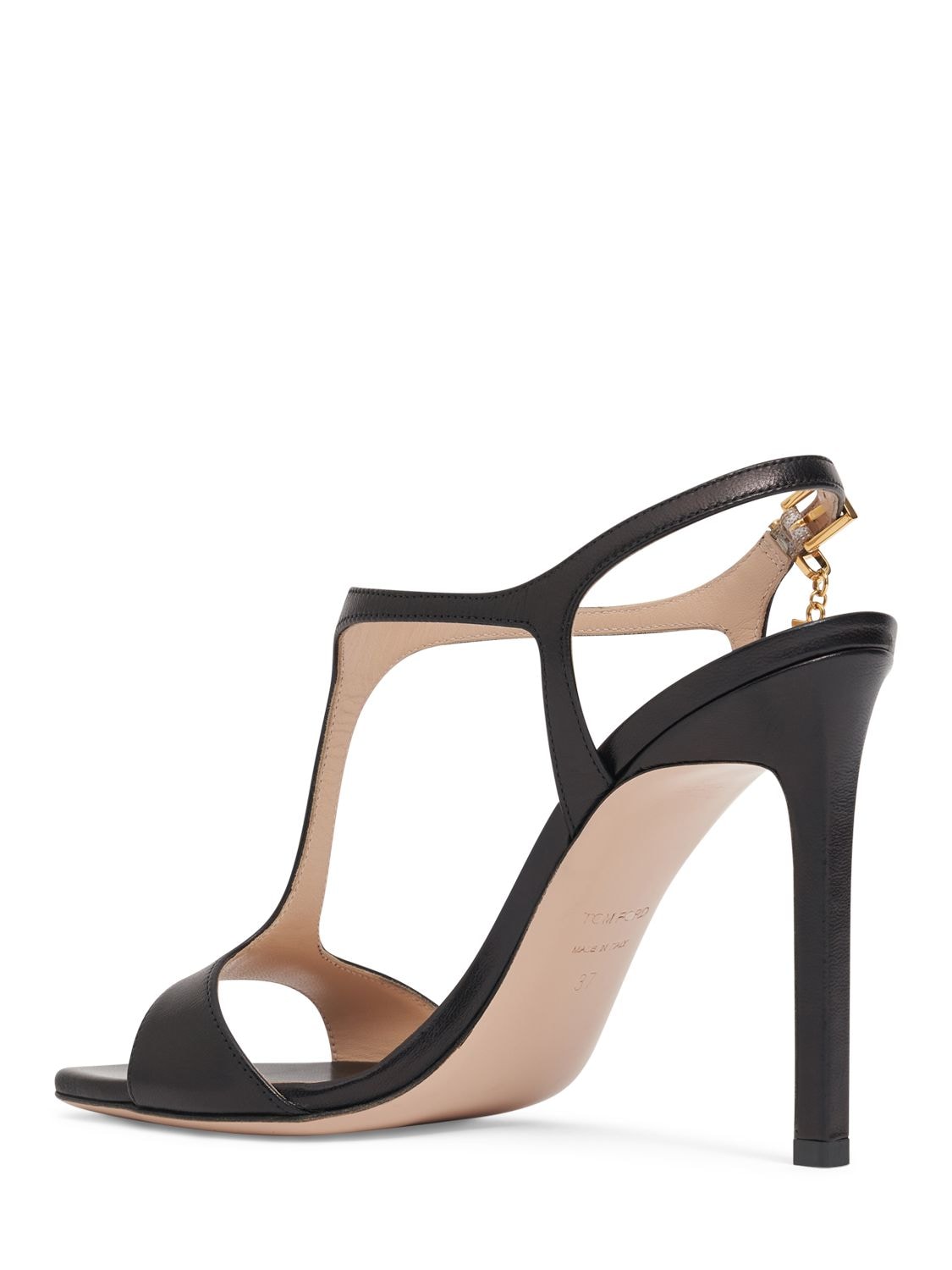 Shop Tom Ford 105mm Angelina Leather Sandals In Black