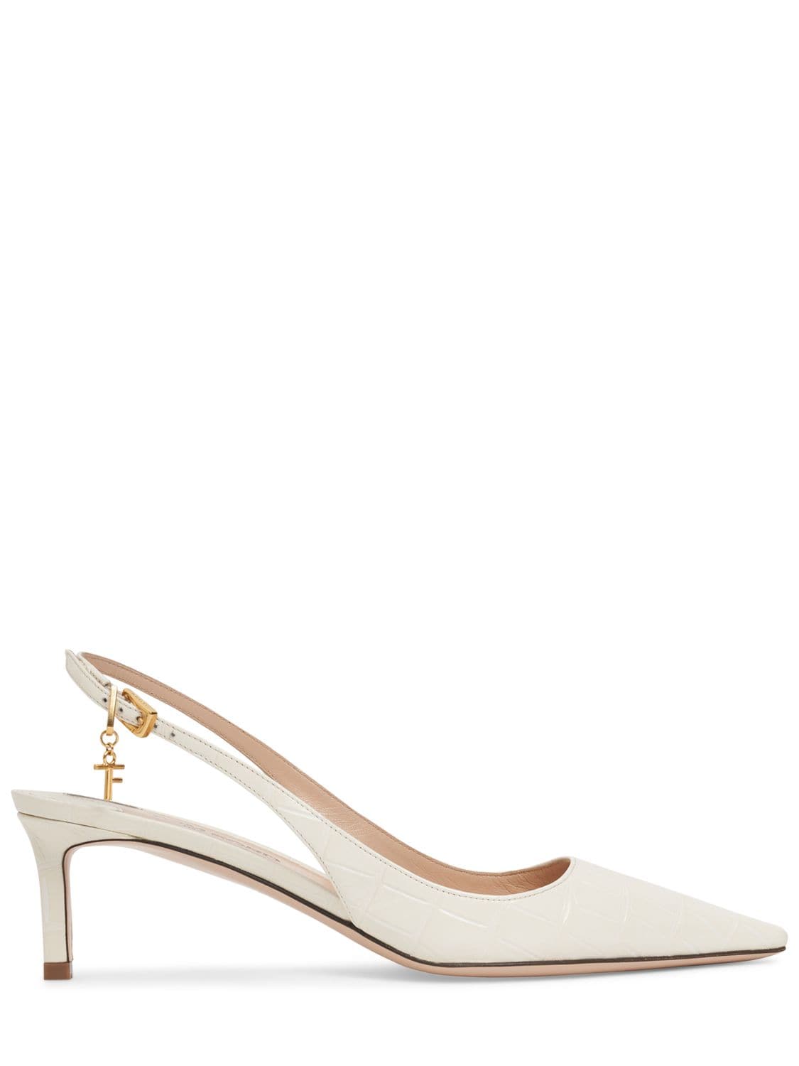 Shop Tom Ford 55mm Angelina Leather Slingback Pumps In Cream