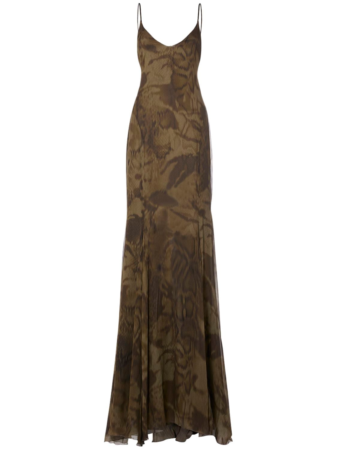 Printed Viscose Long Dress