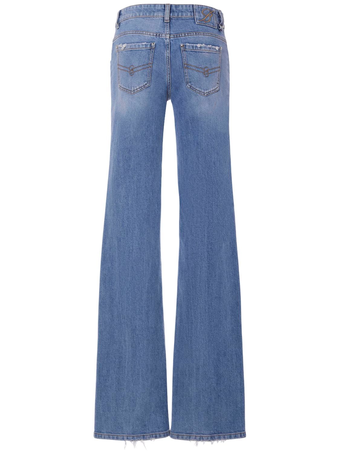 Shop Blumarine Denim Straight Jeans In Blue