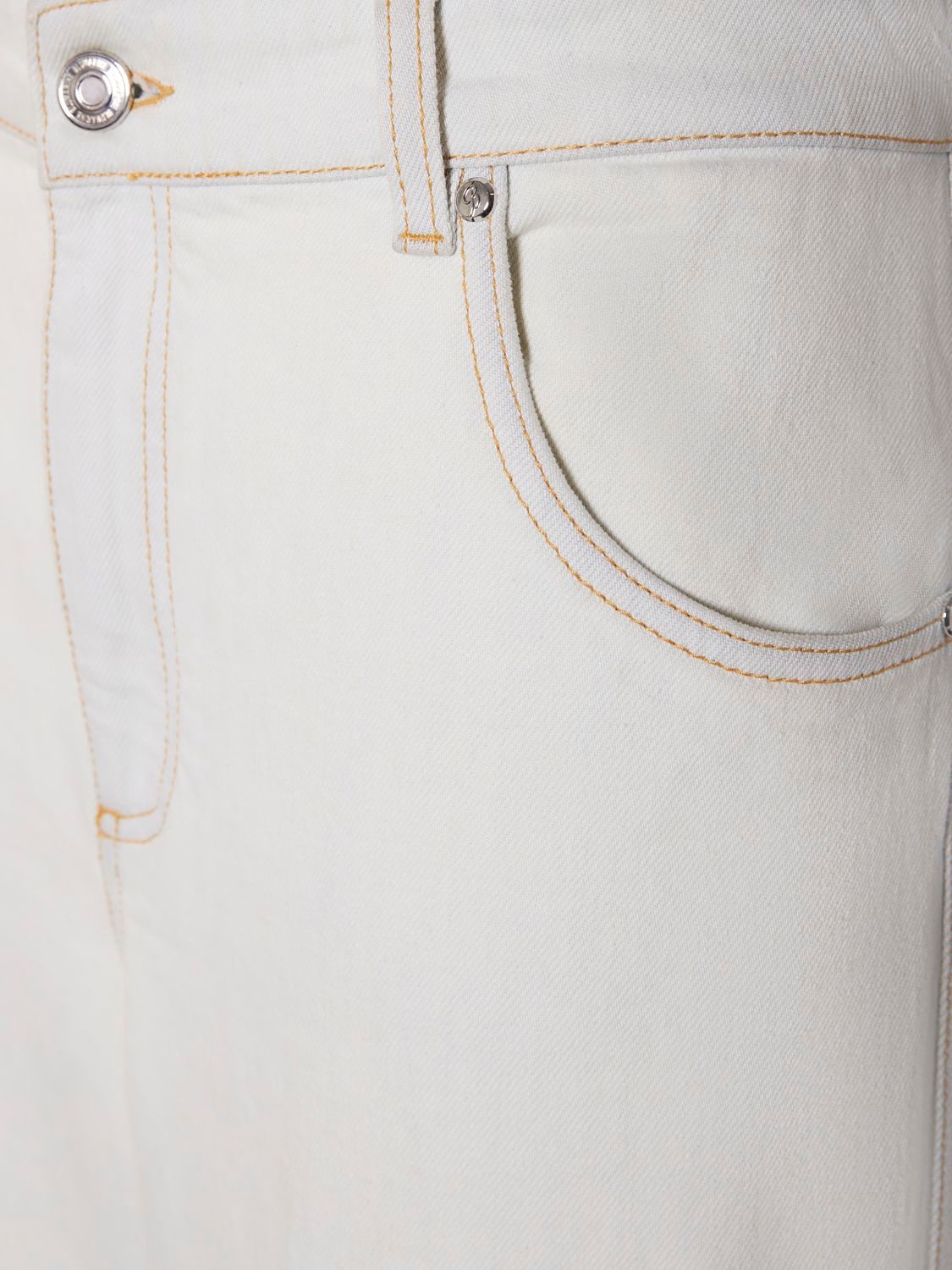 Shop Blumarine Denim Wide Jeans In White Ice