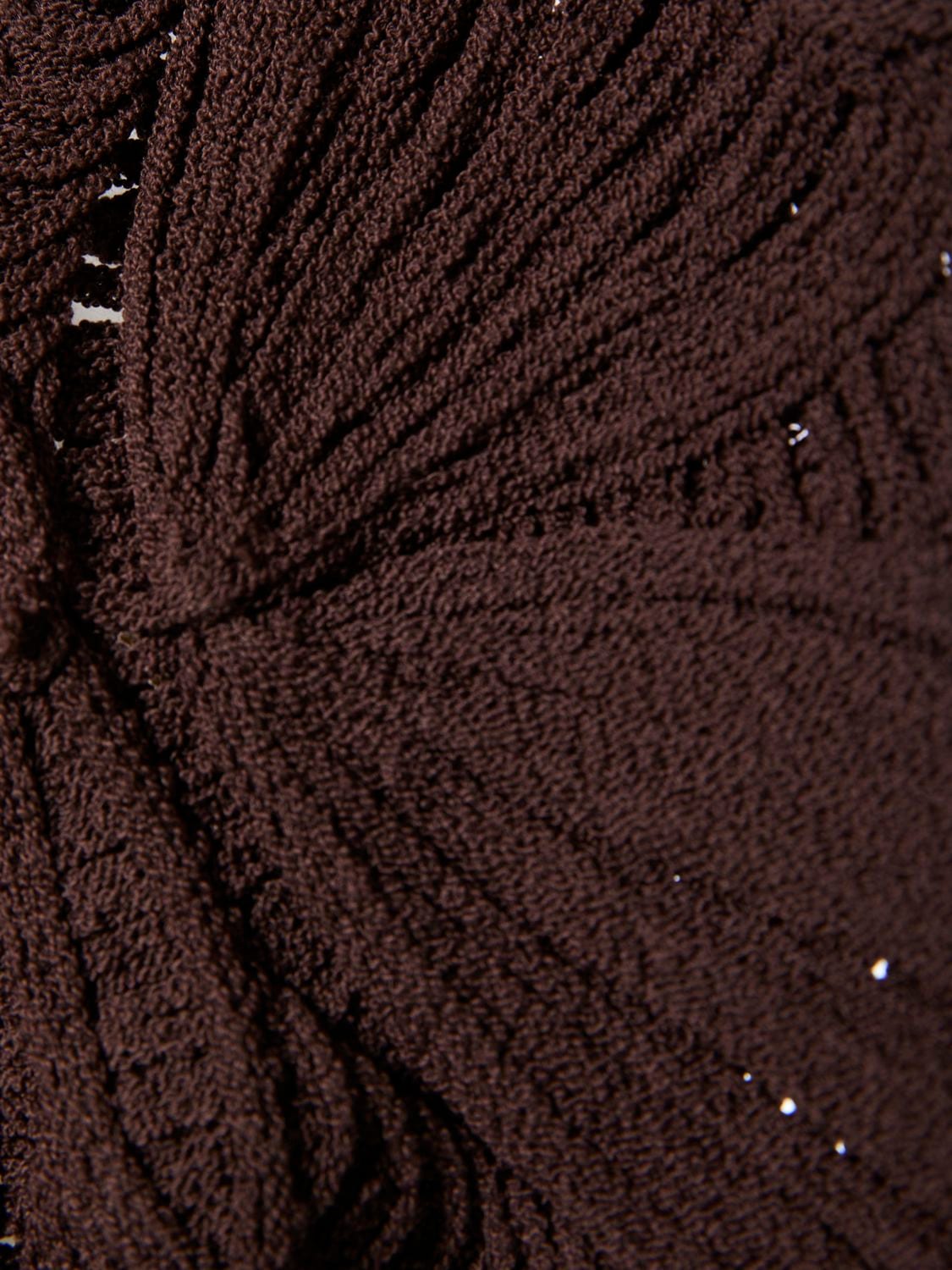 Shop Blumarine Butterfly Cotton Blend Knit Crop Top In Dark Brown