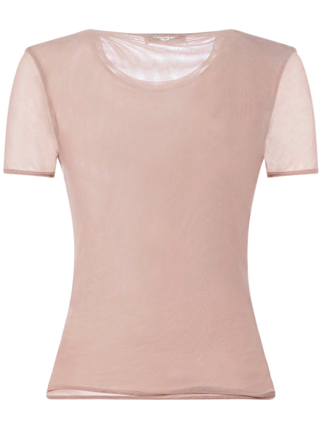 Shop Blumarine Crystal Logo Cotton Jersey T-shirt In Pink
