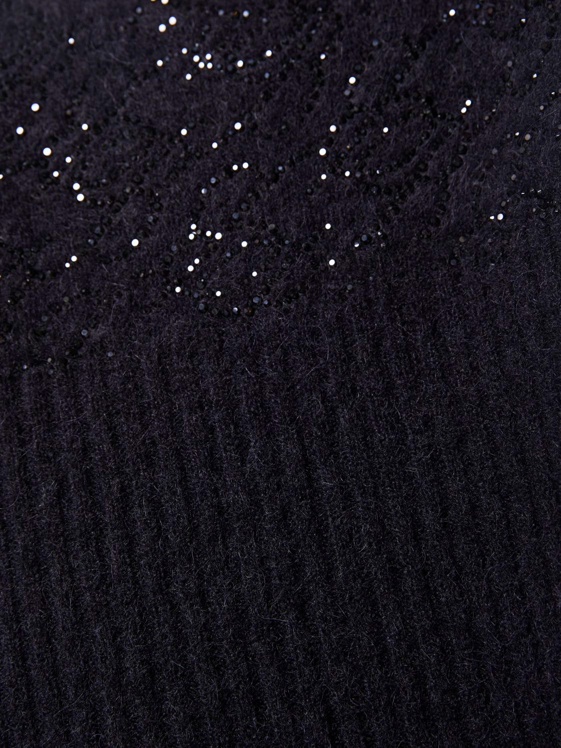 Shop Blumarine Alpaca Blend Knit Tank Top W/crystals In Black
