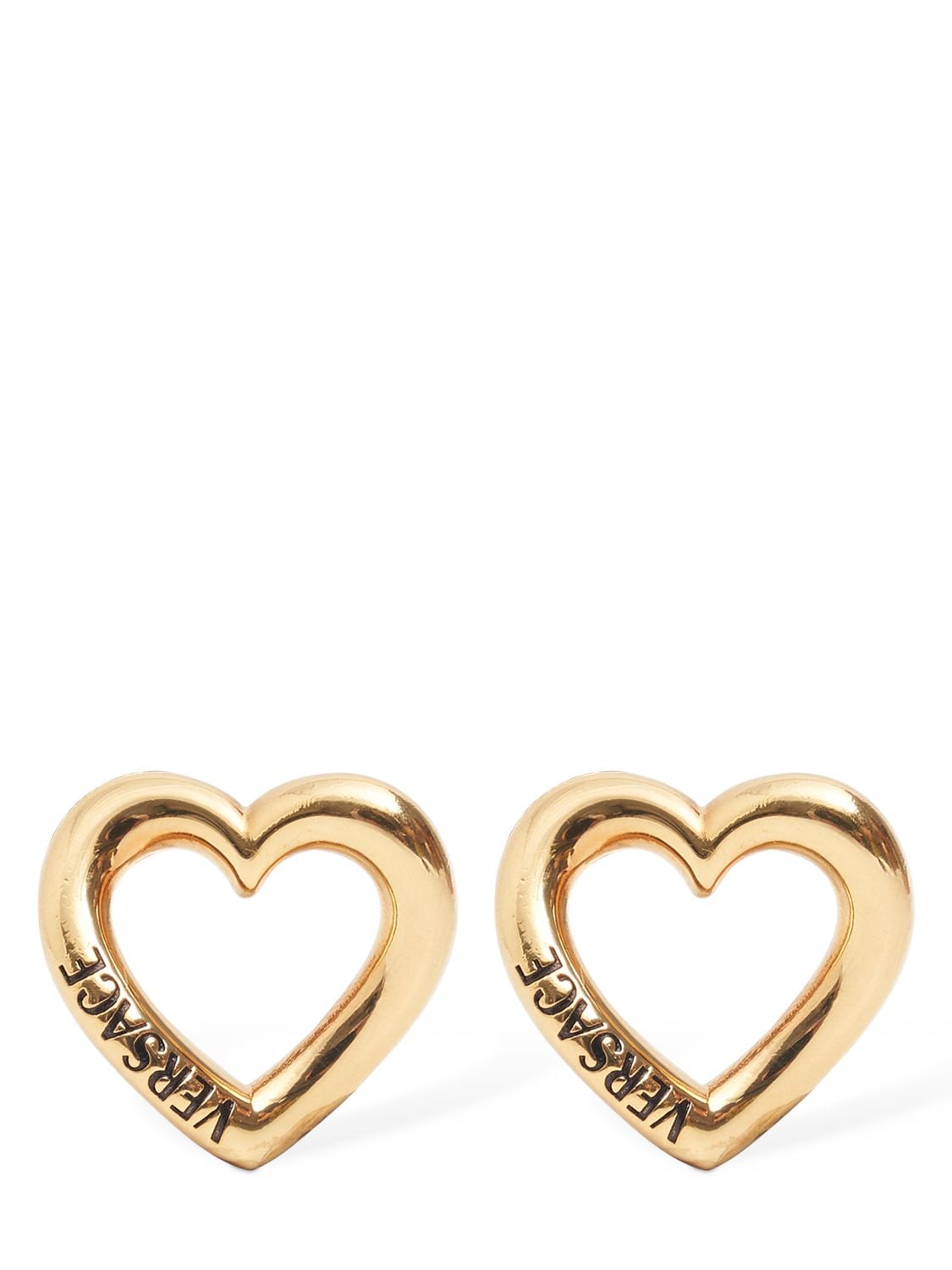 Versace Heart Shaped Studs Earrings In 골드