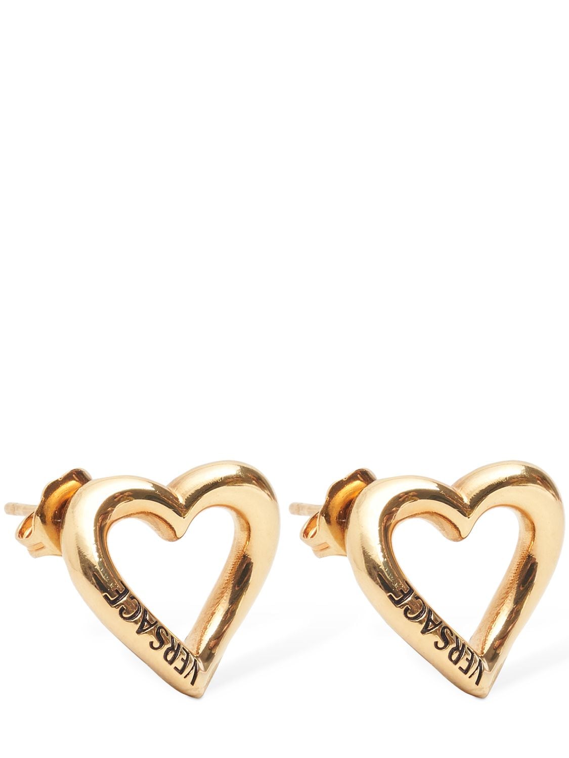 Shop Versace Heart Shaped Studs Earrings In 골드