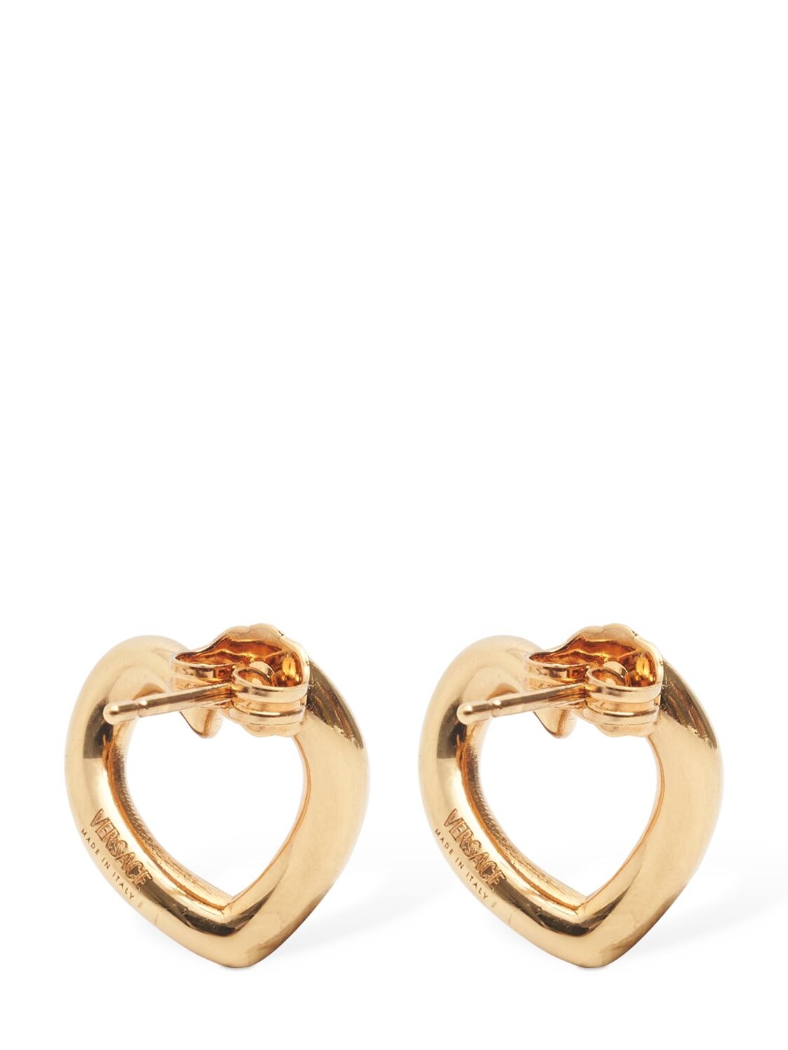 Shop Versace Heart Shaped Studs Earrings In 골드