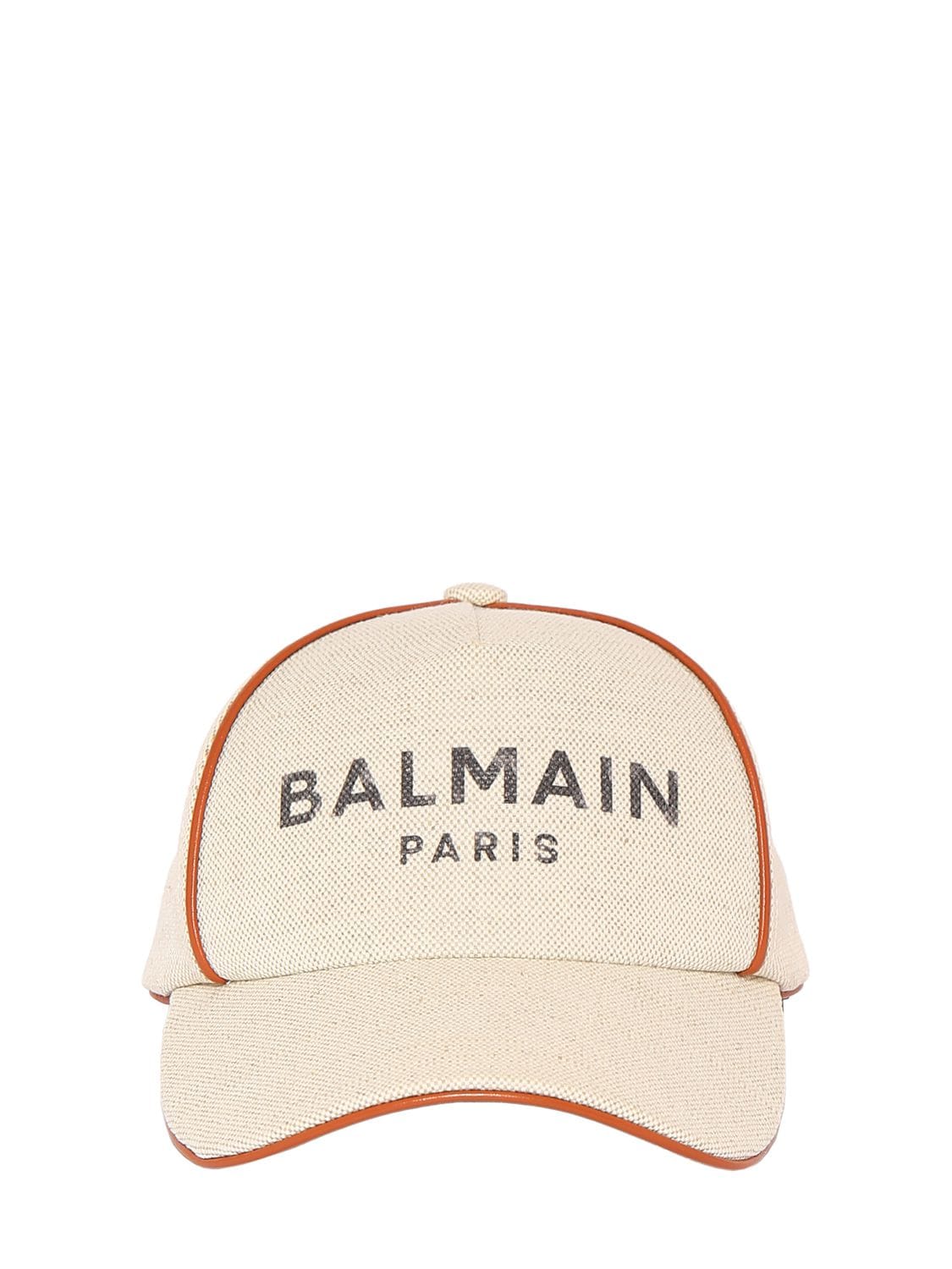 Shop Balmain B-army Canvas Cap In Naturel,marron