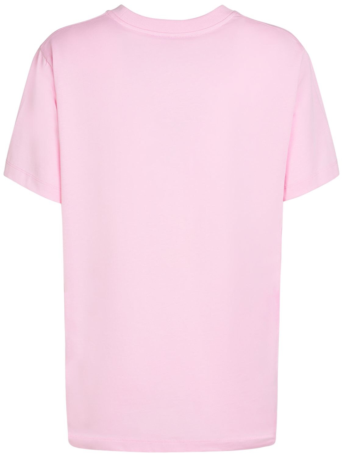 Shop Ganni Sun Print Cotton Jersey T-shirt In Rosa