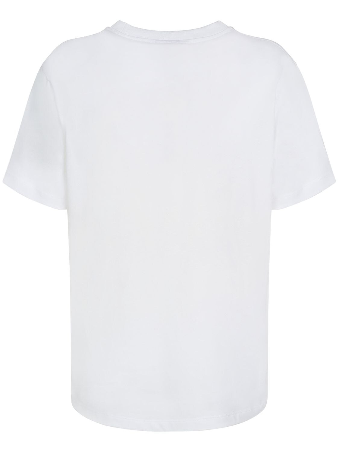 Shop Ganni Strawberry Print Cotton Jersey T-shirt In Hellweiss