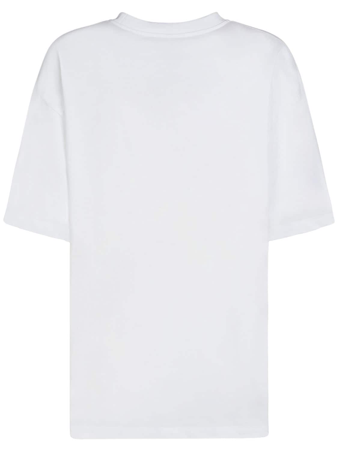 Shop Ganni Future Heavy Sun Print Cotton T-shirt In Hellweiss