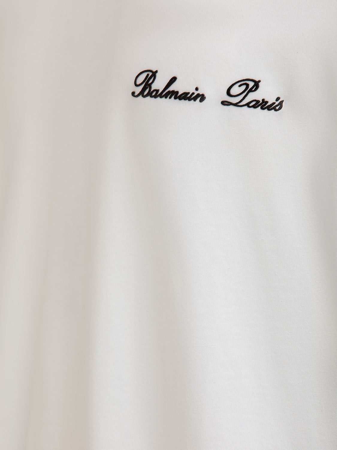 Shop Balmain Logo Signature Cotton T-shirt In White