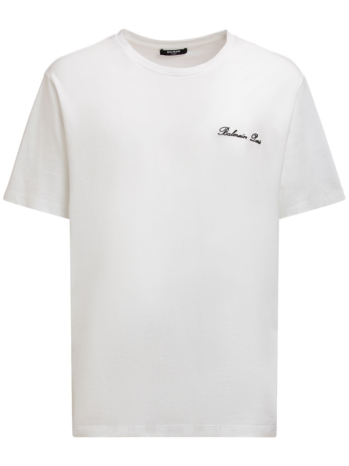 Balmain Logo Signature Cotton T-shirt In White