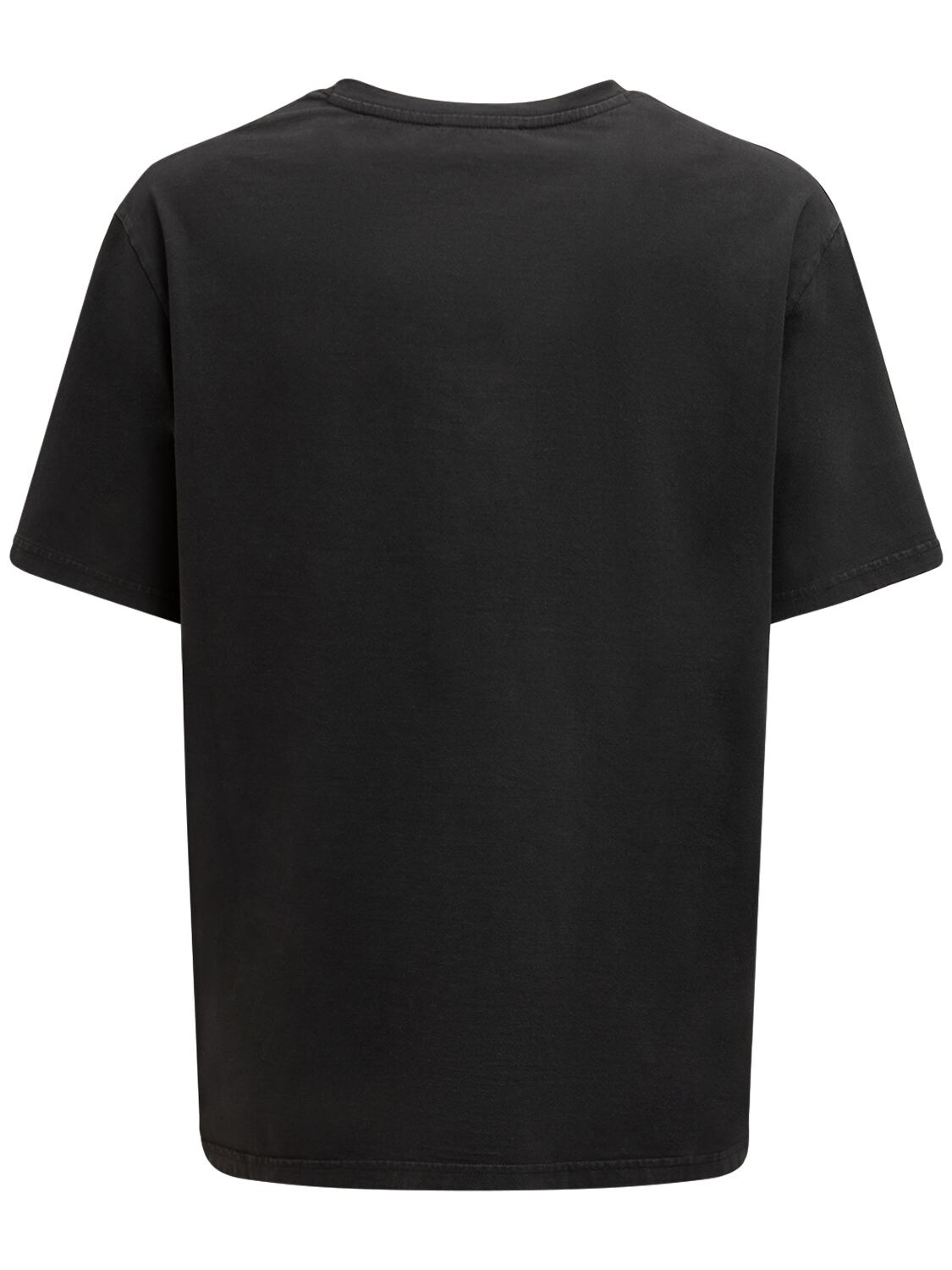 Shop Balmain Logo Western Cotton Printed T-shirt In Black