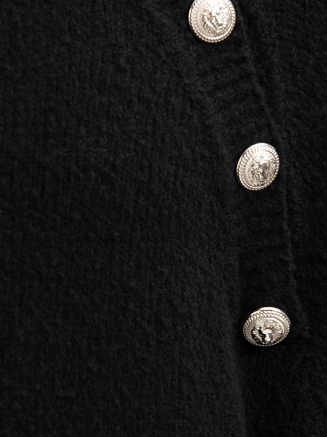 Shop Balmain Buttoned Raglan Cashmere Sweater In Black