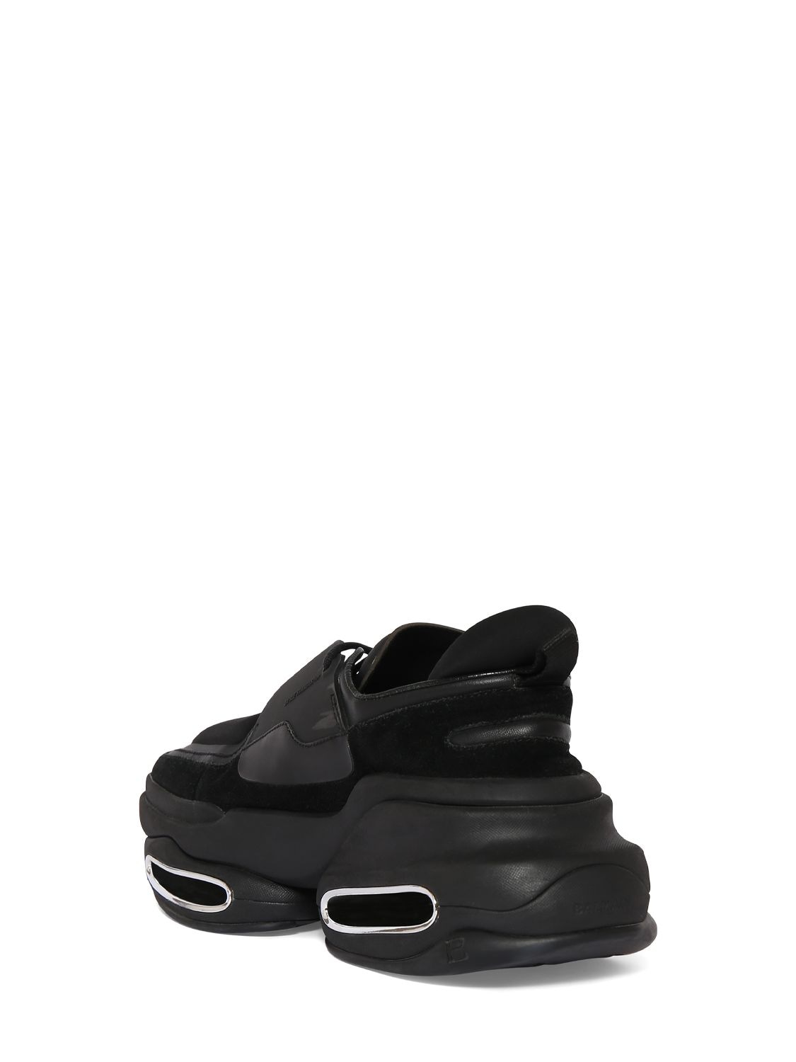 Shop Balmain B Bold Low Leather & Suede Sneakers In Black