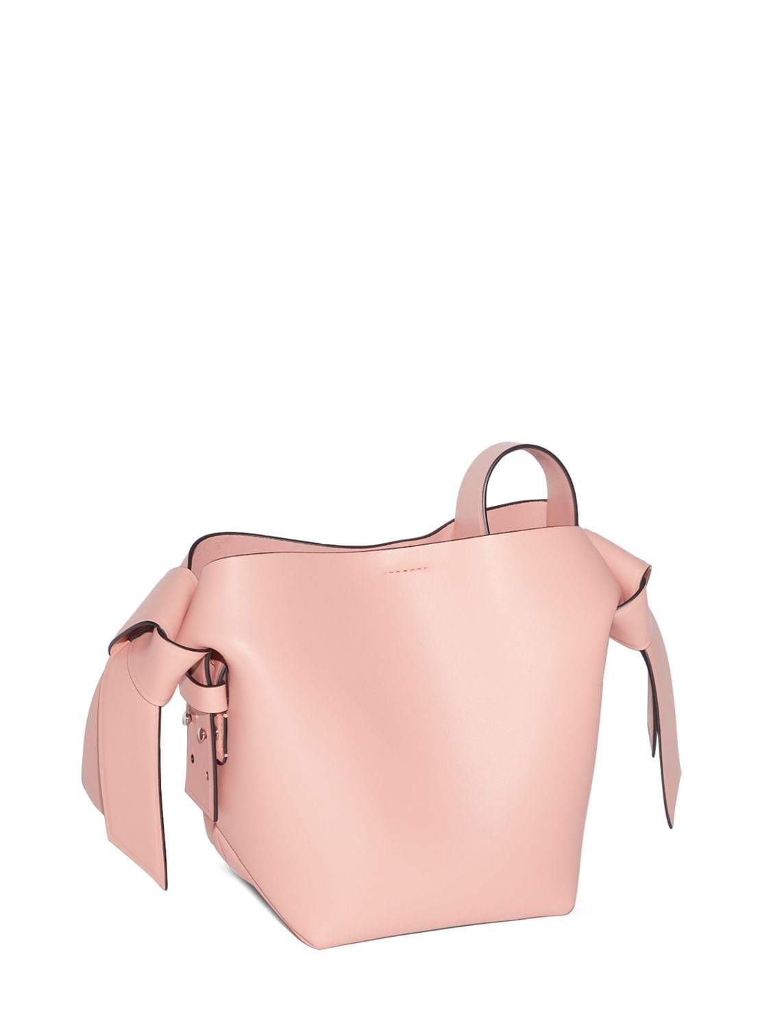 Shop Acne Studios Mini Musubi Leather Top Handle Bag In Salmon Pink