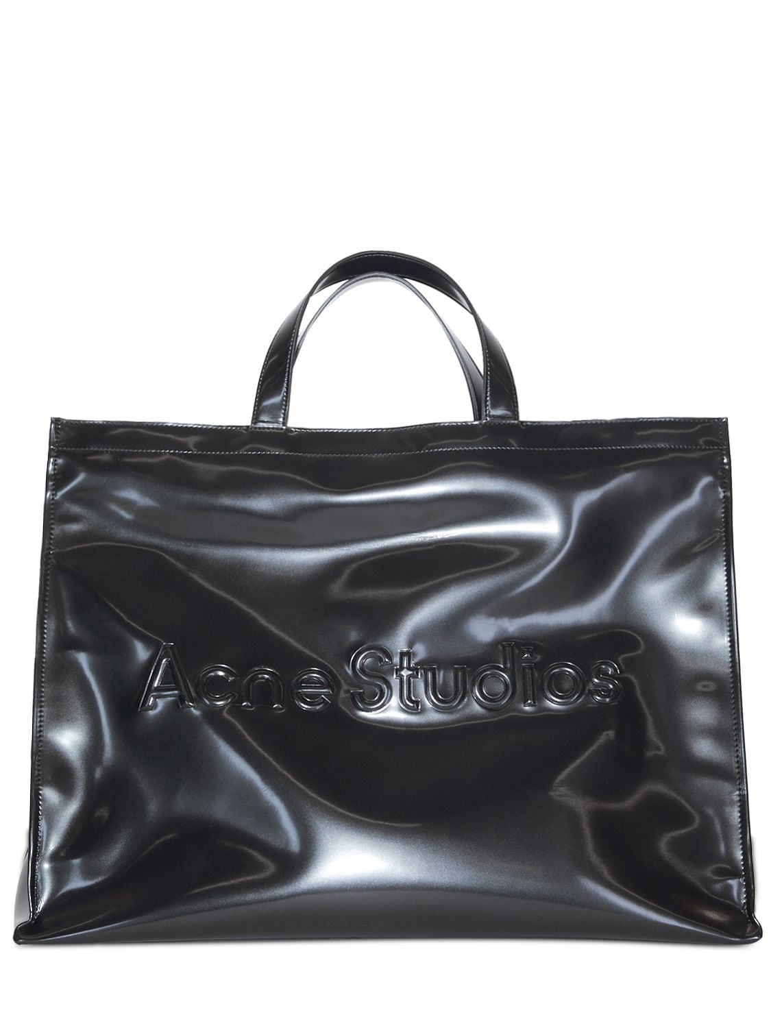 Acne Studios Logo Vinyl Tote Bag In Black
