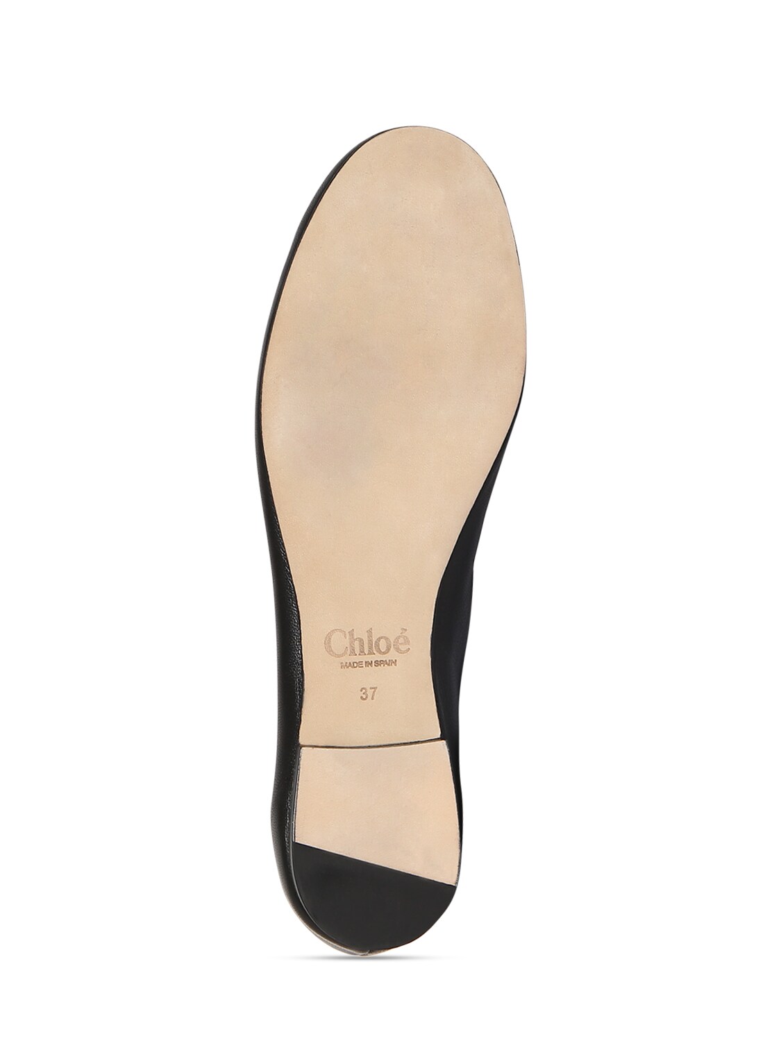 Shop Chloé 10mm Marcie Leather Ballerina Flats In Black