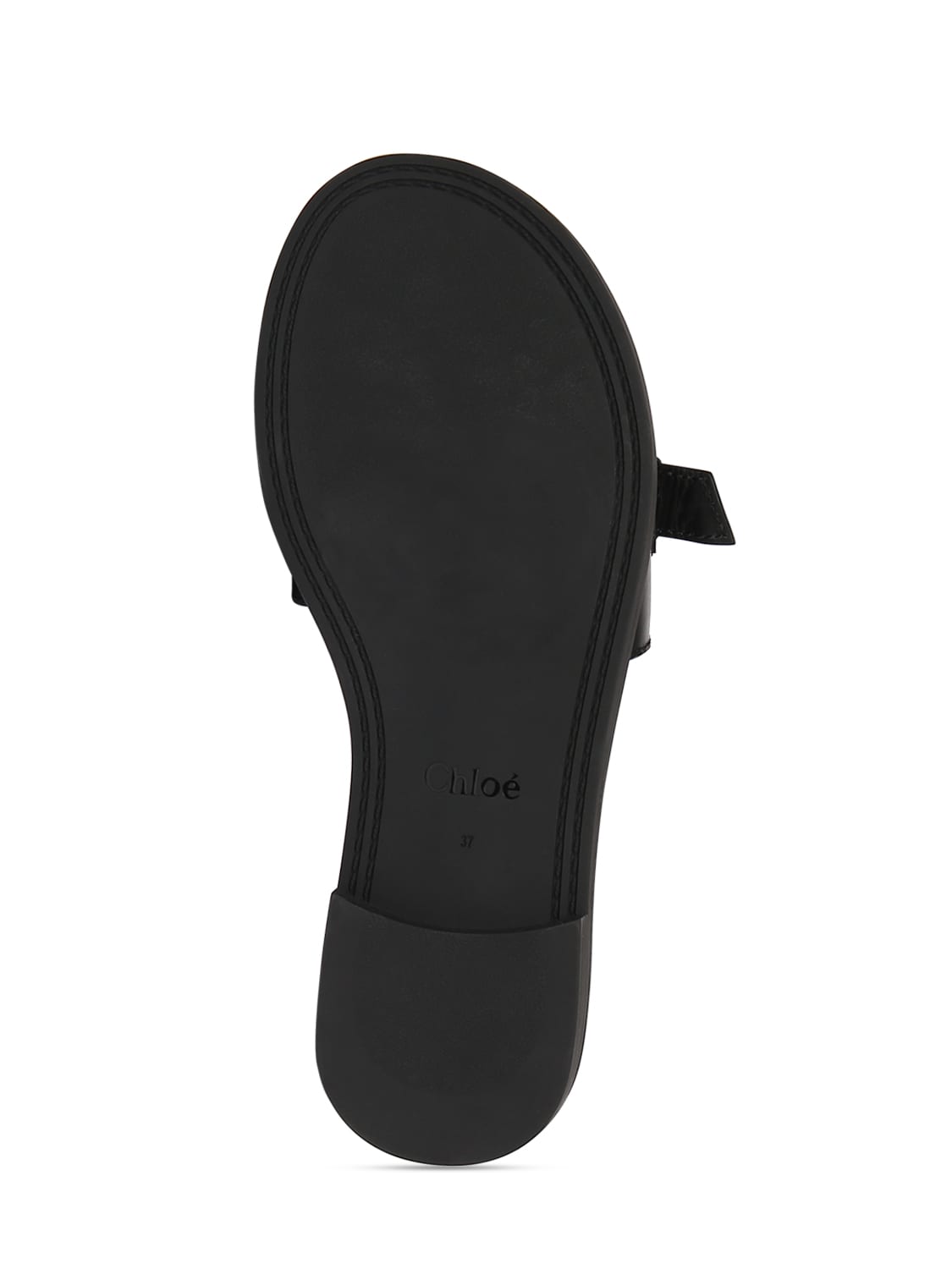 Shop Chloé 10mm Marcie Leather Flat Slides In Black