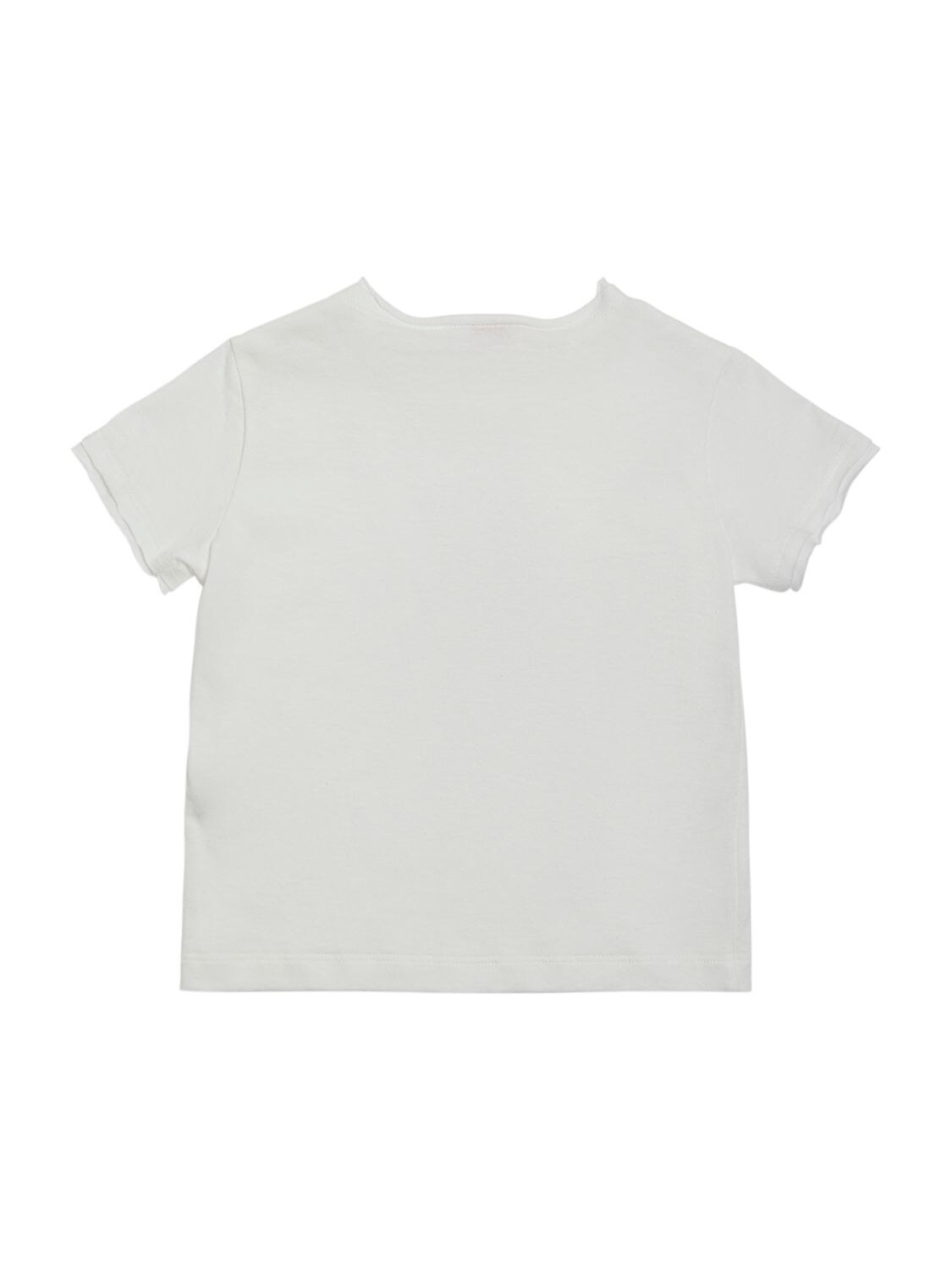 Shop Il Gufo Linen Madras Jumpsuit & Cotton T-shirt In White