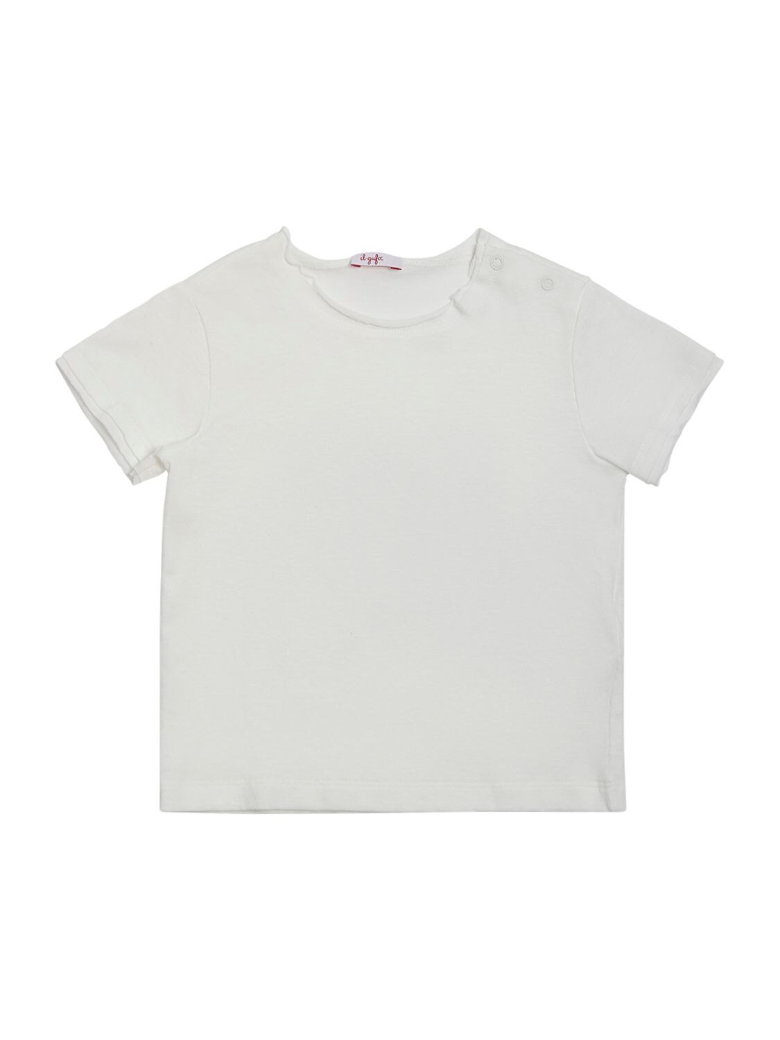 Shop Il Gufo Linen Madras Jumpsuit & Cotton T-shirt In White