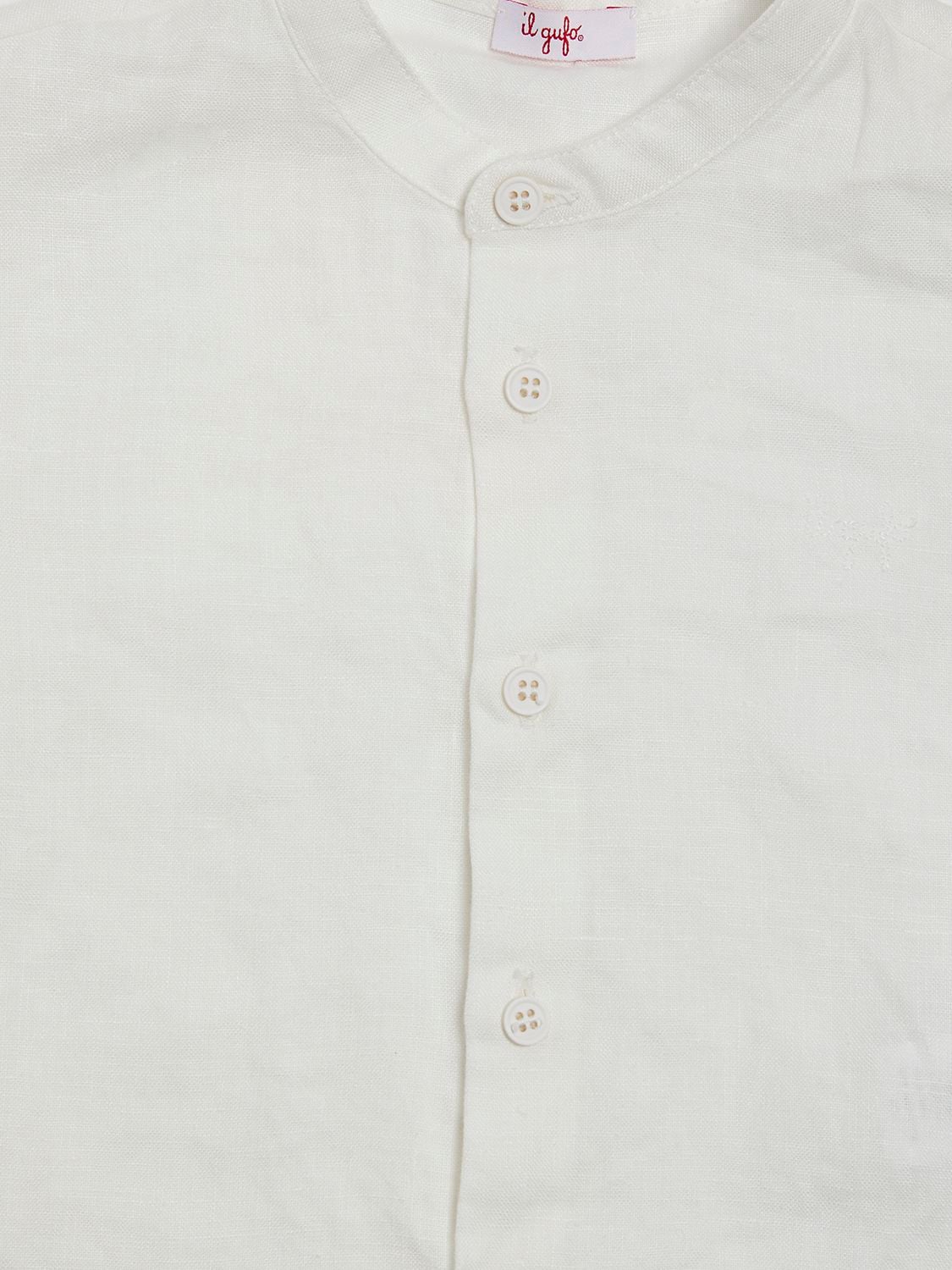 Shop Il Gufo Linen Shirt & Shorts In White,beige
