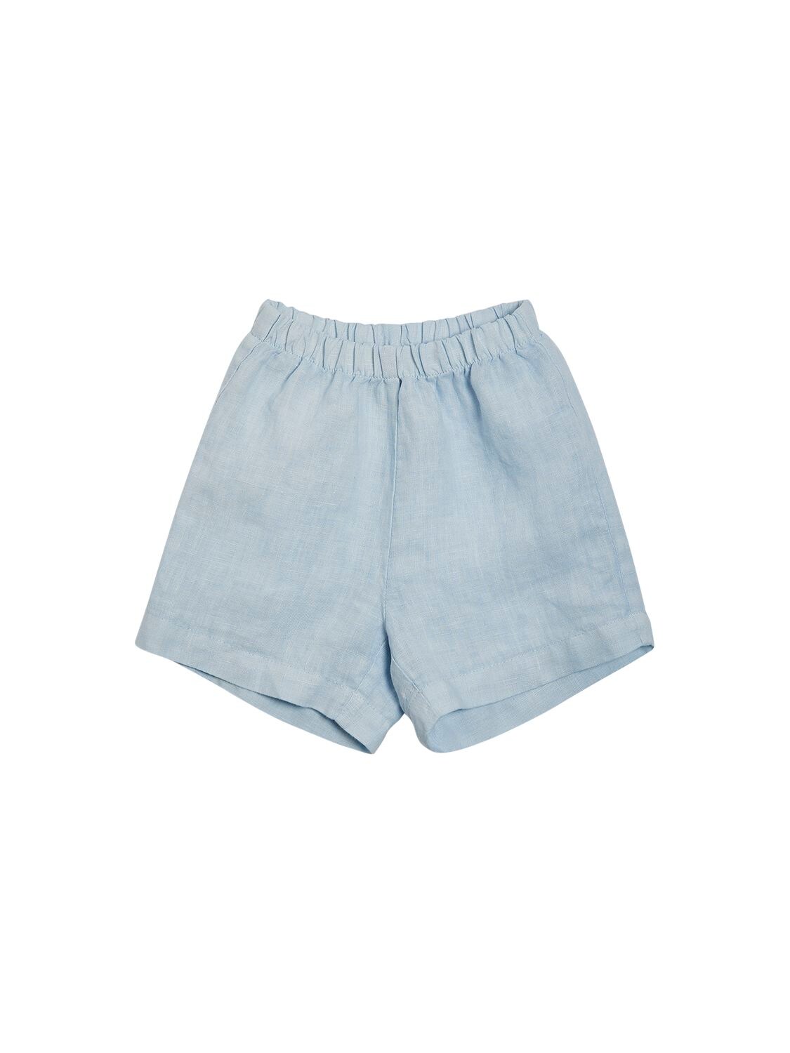 Shop Il Gufo Linen Shirt & Shorts In Light Blue
