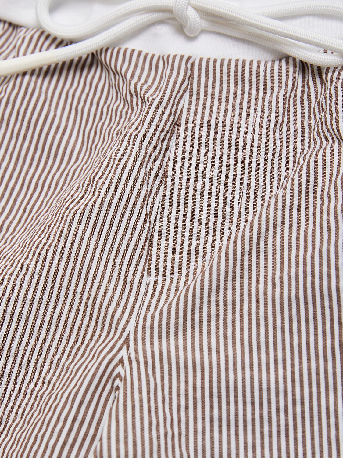 Shop Il Gufo Cotton Jersey T-shirt & Seersucker Short In White,brown