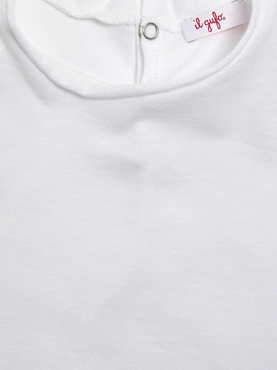 Shop Il Gufo Denim Jumpsuit & Cotton Jersey T-shirt In White,blue