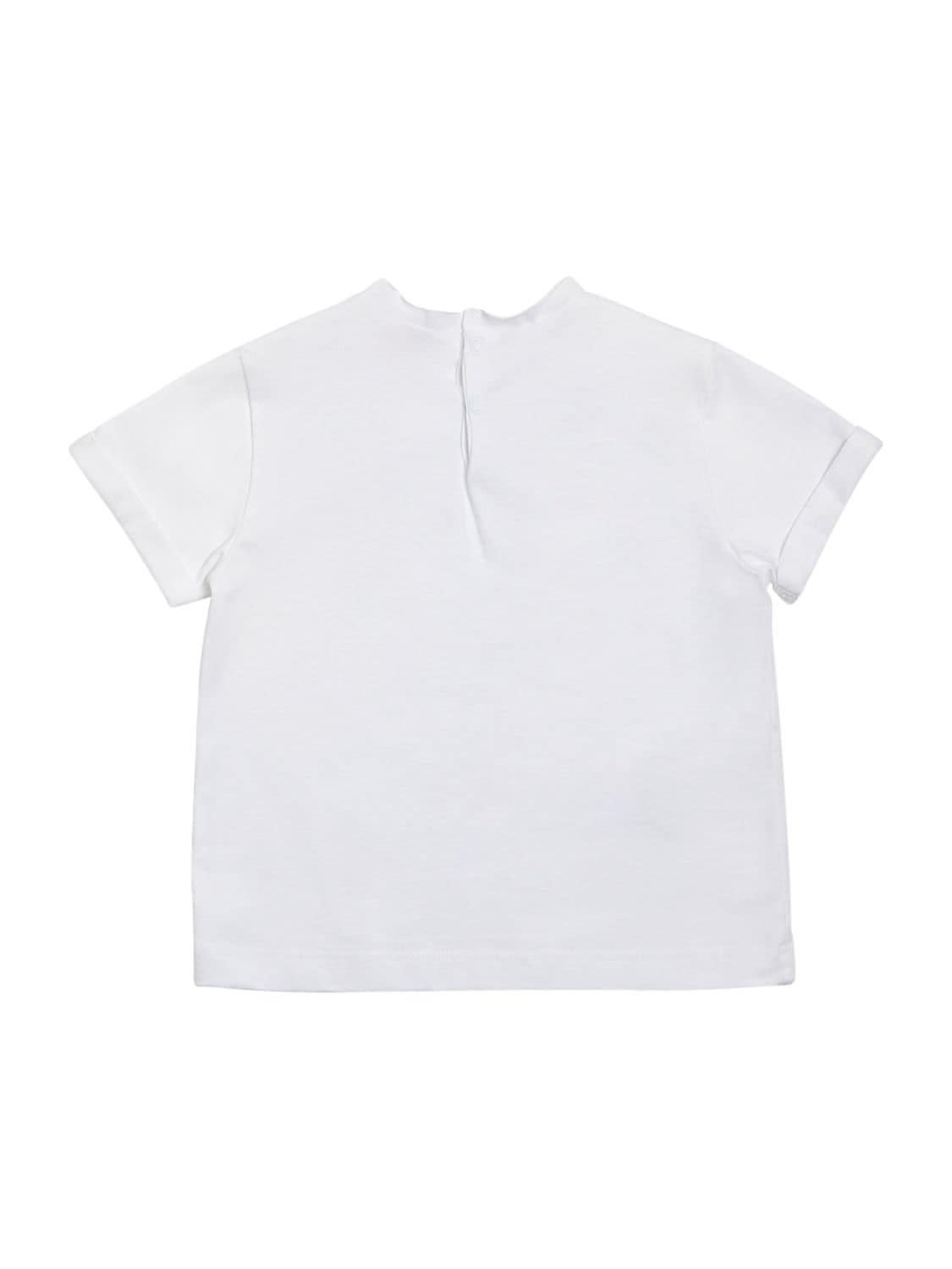 Shop Il Gufo Denim Jumpsuit & Cotton Jersey T-shirt In White,blue