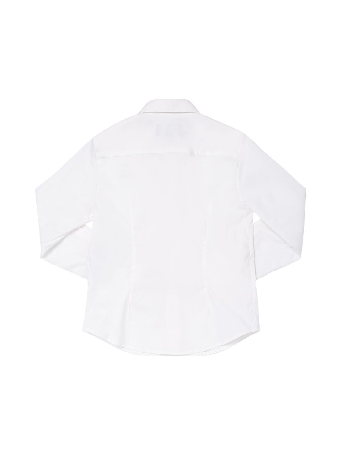 Shop Emporio Armani Linen Poplin Shirt In White