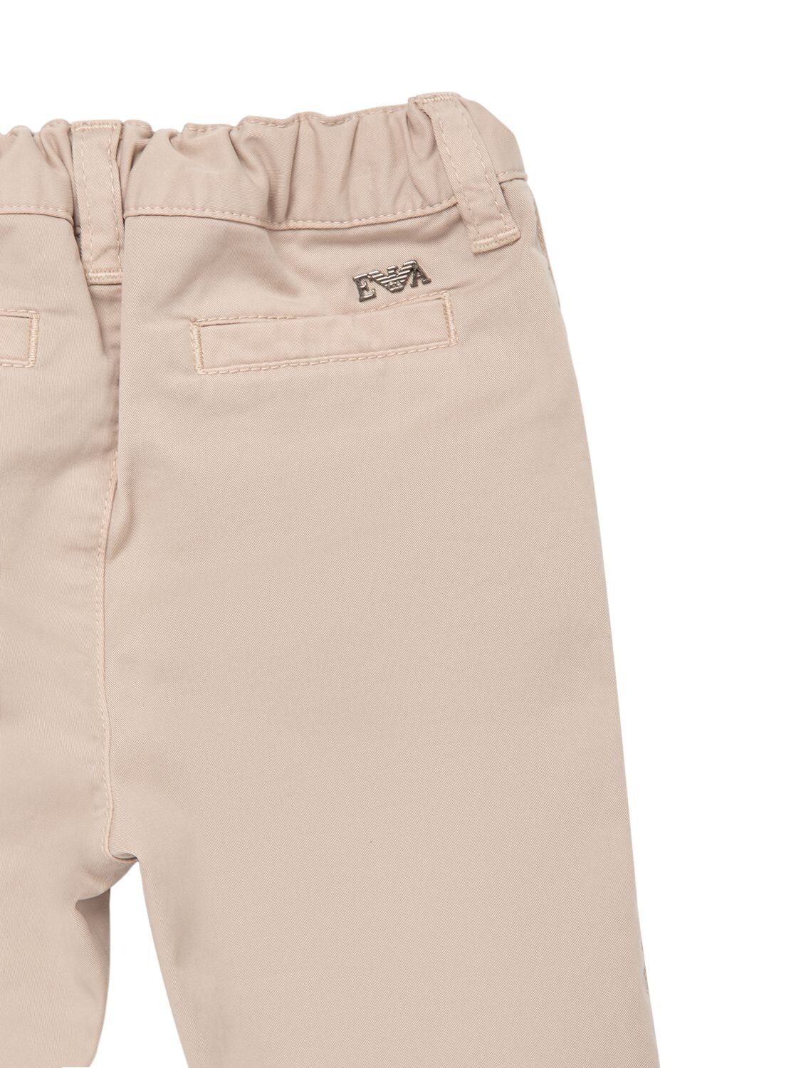 Shop Emporio Armani Cotton Gabardine Pants In Beige