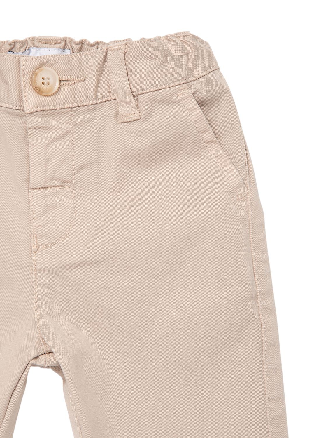 Shop Emporio Armani Cotton Gabardine Pants In Beige