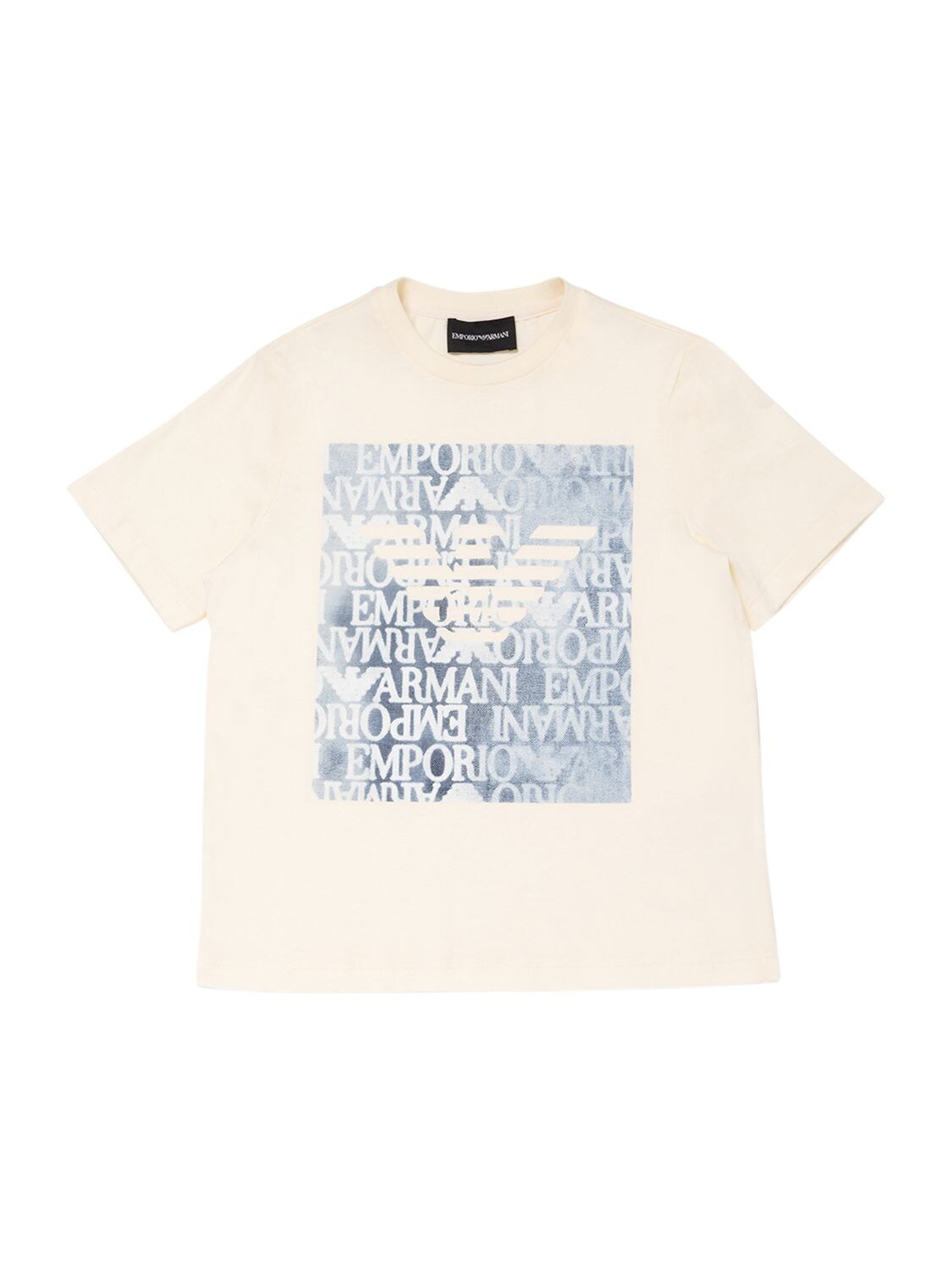 Shop Emporio Armani Cotton Jersey T-shirt & Shorts In Off-white