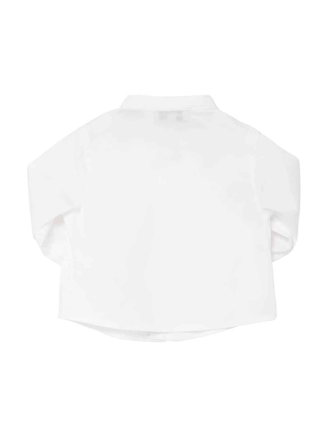 Shop Emporio Armani Poplin Shirt & Gabardine Shorts In White,black