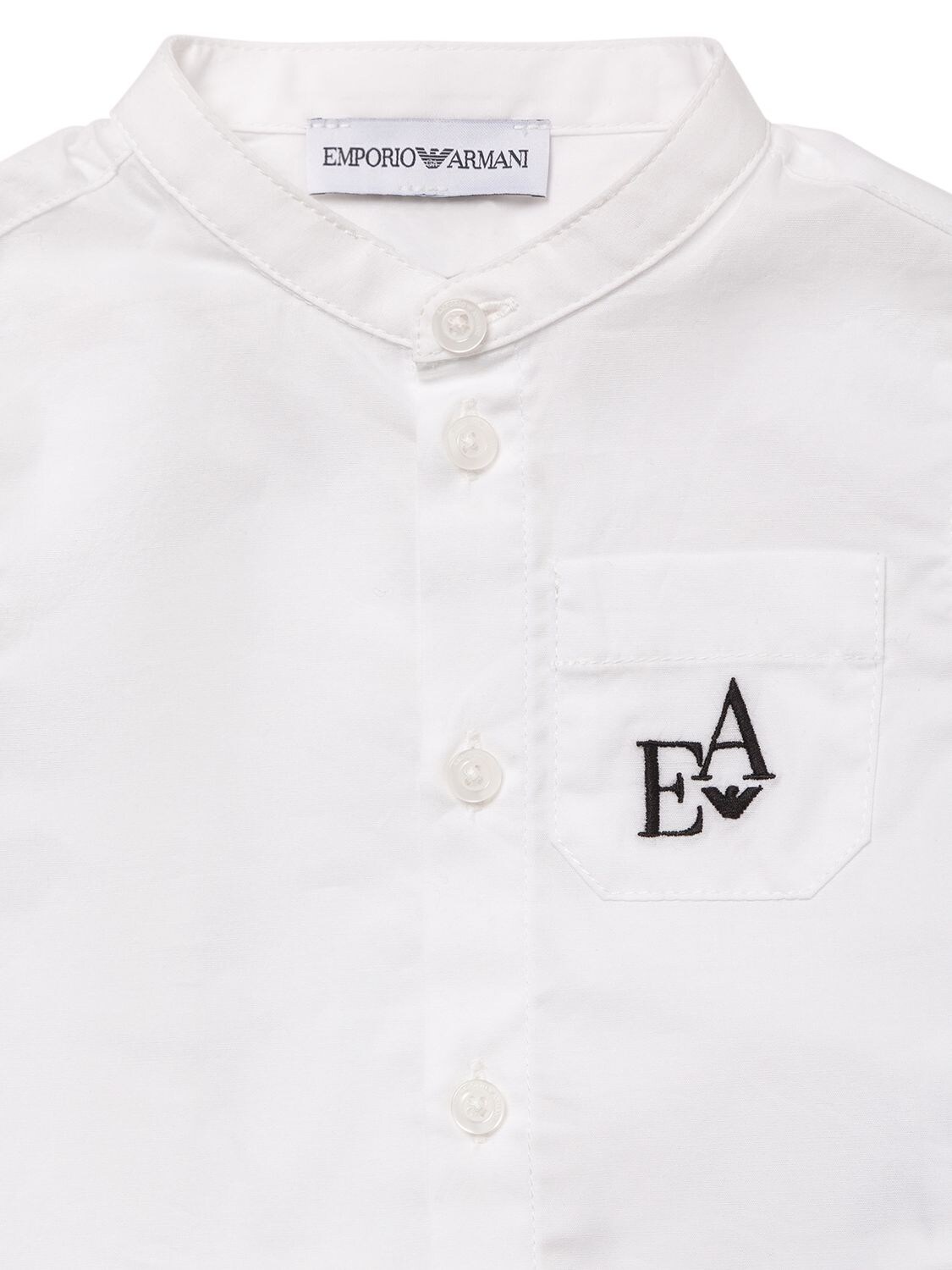 Shop Emporio Armani Poplin Shirt & Gabardine Shorts In White,black