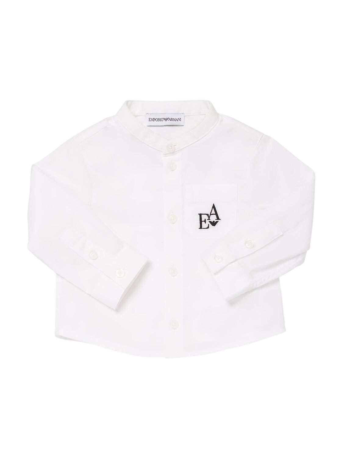 Shop Emporio Armani Poplin Shirt & Gabardine Shorts In White,black