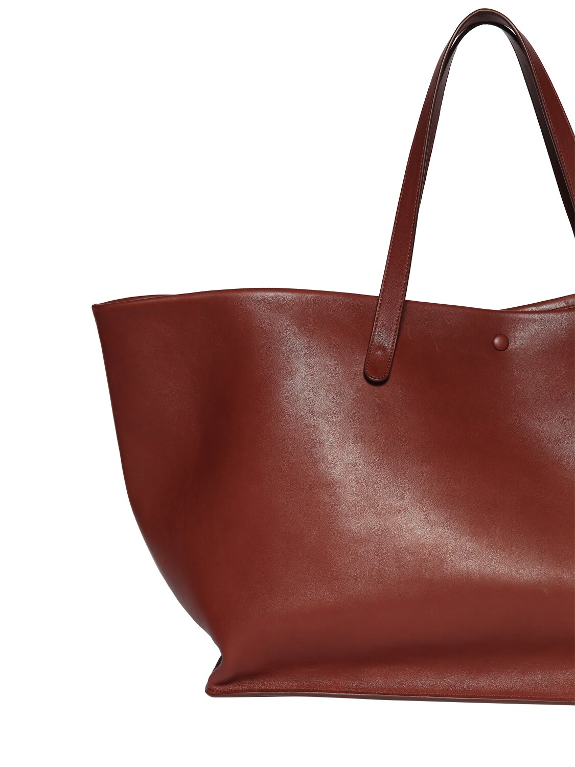 Shop The Row Xl Idaho Saddle Leather Tote Bag In Cognac Shg