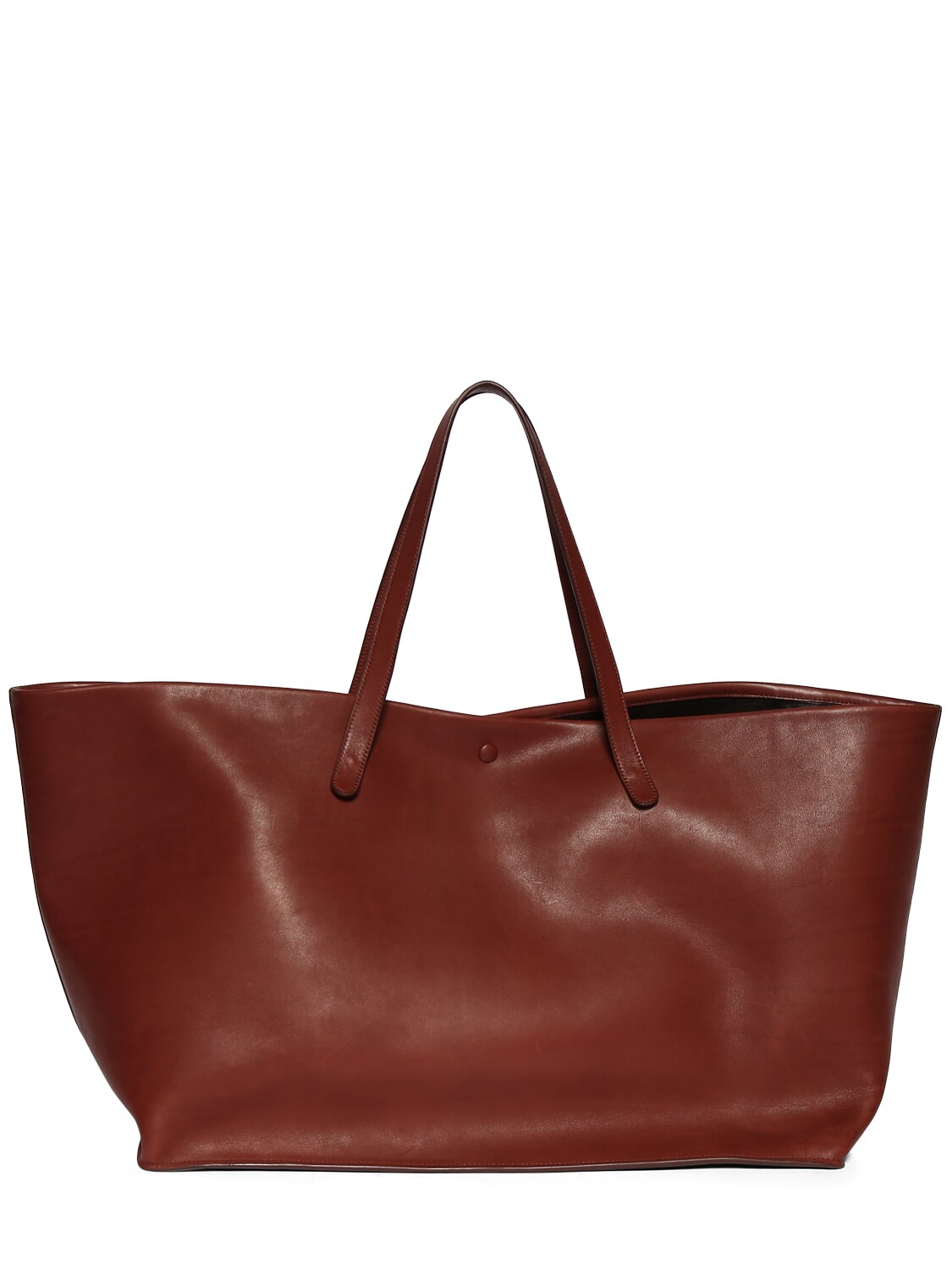 Shop The Row Xl Idaho Saddle Leather Tote Bag In Cognac Shg