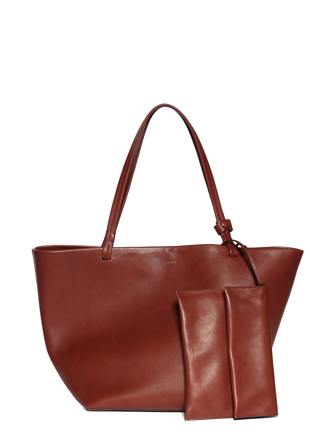 Shop The Row Park Tote Three Saddle Leather Bag In Cognac Shg