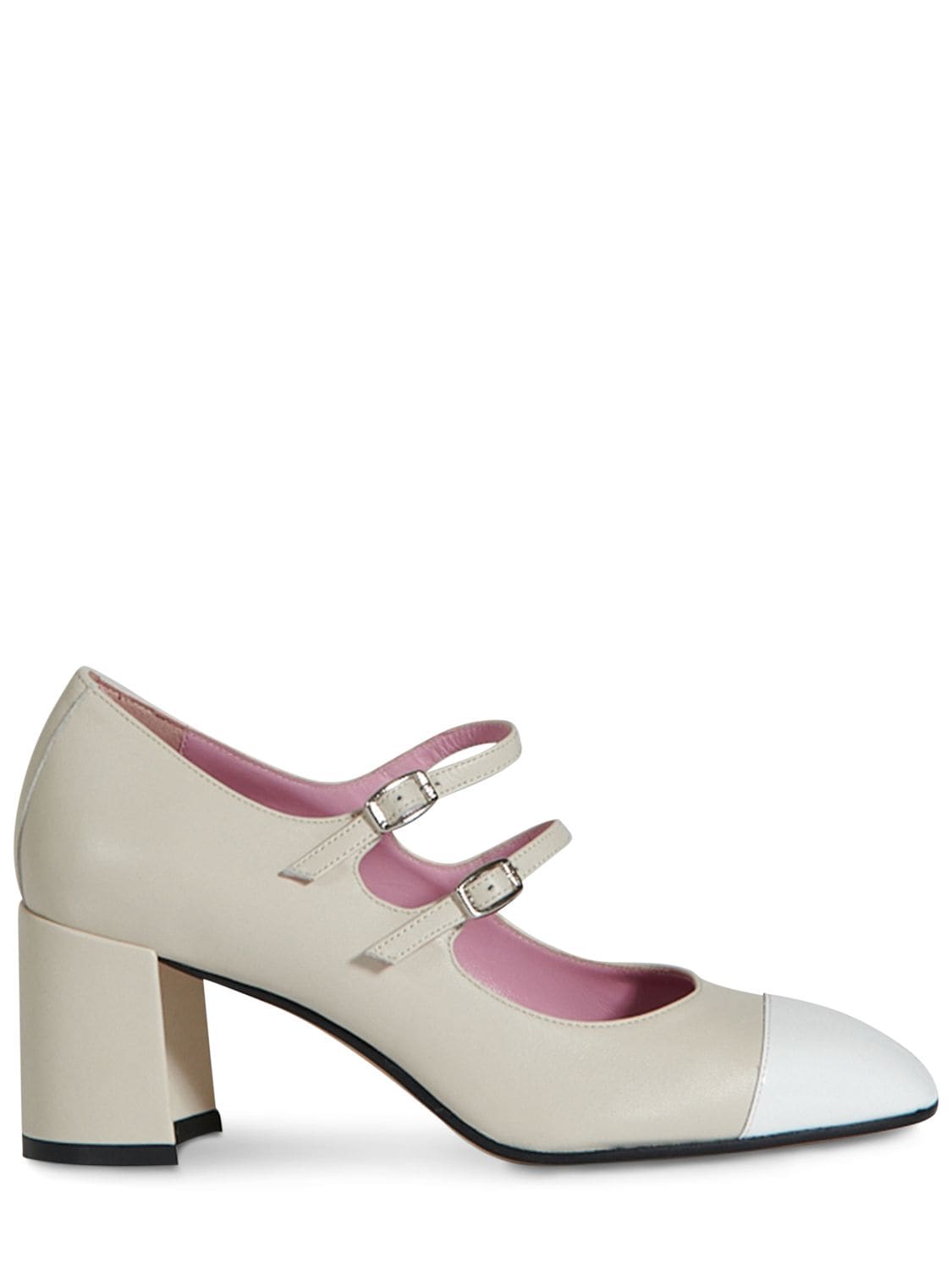 Carel 60mm Cherry Leather Pumps In Beige,white